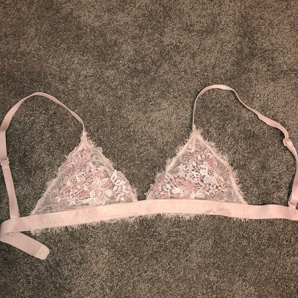 Pink lace bralette